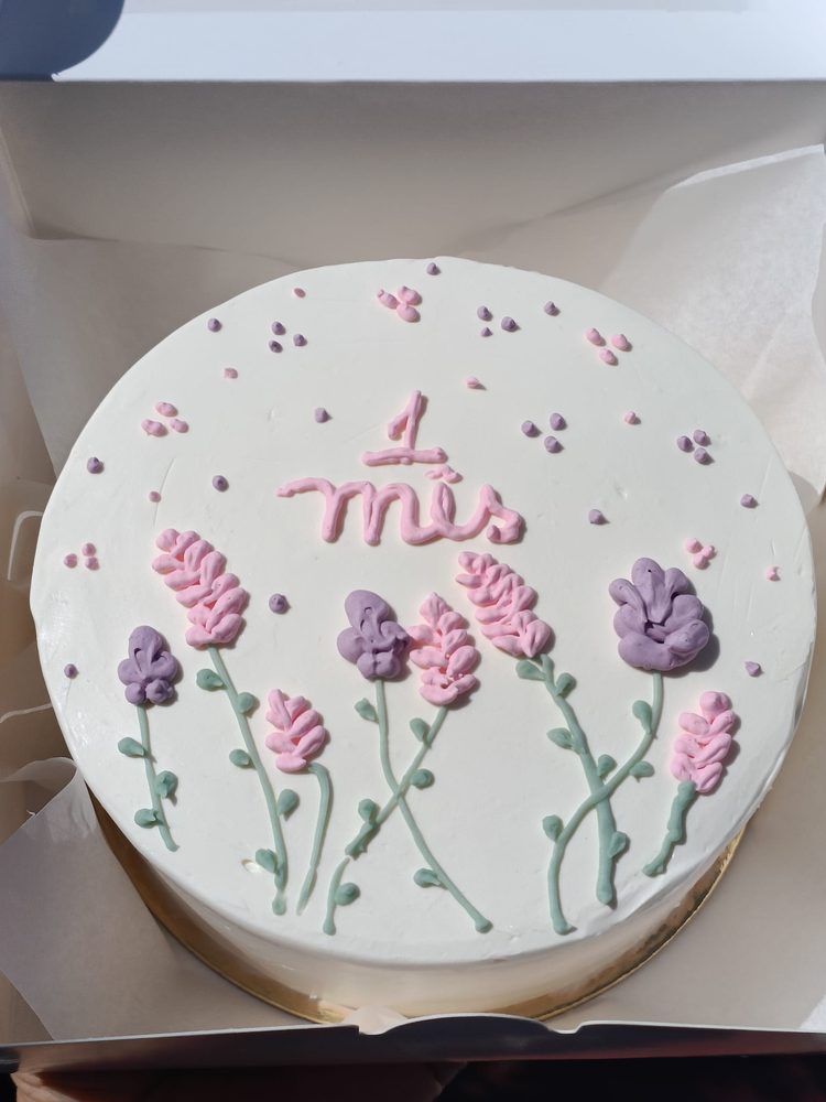 Bento cake com flores